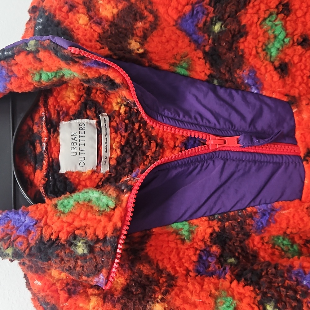 Urban Outfitters Multicolor Fleece with Purple Zipper - Picture 7 of 7